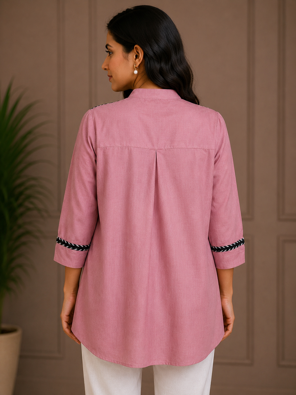 Ribbon sleeve shirt