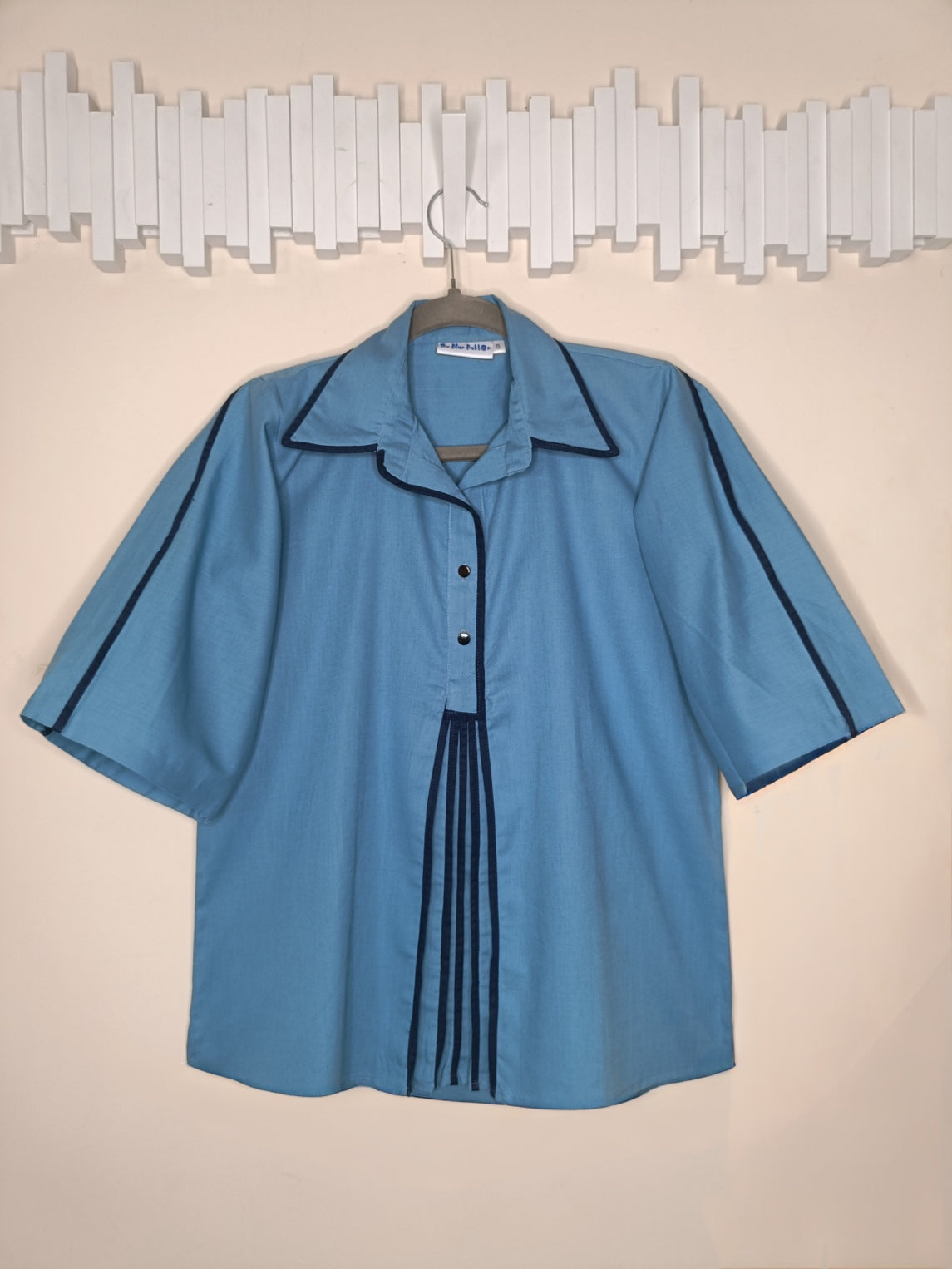 Collared top with front pleats