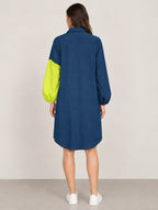 Contrast Shirt Dress