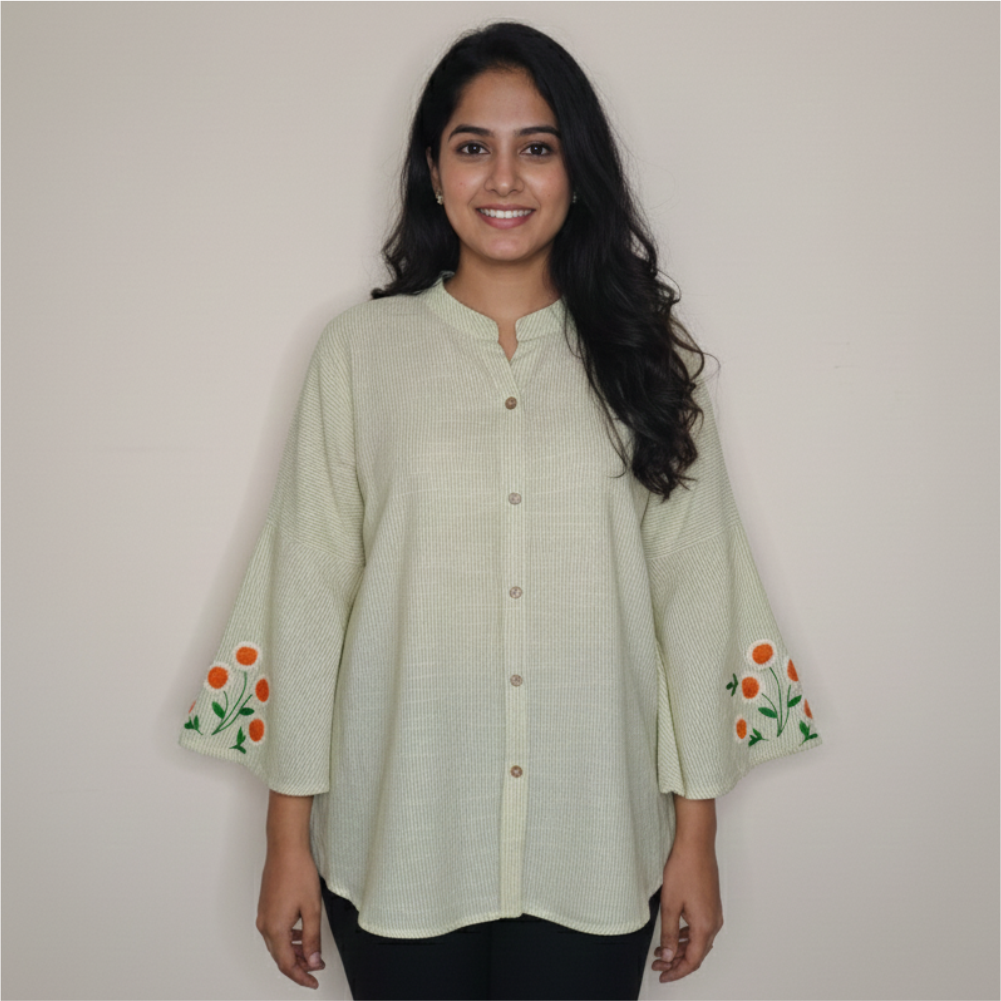 Hand Embroidery on sleeve